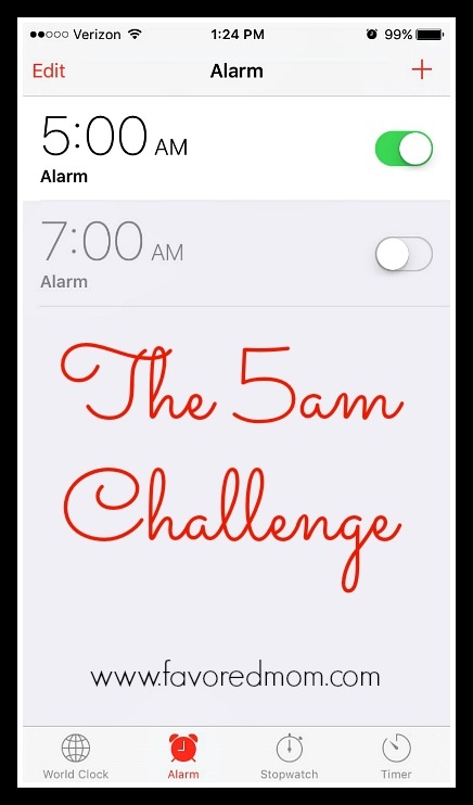 The 5am Challenge | FavoredMom.com